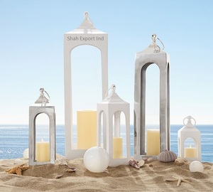 Vintage Aluminum Home Outdoor Garden Decorative <b>Candle</b> Lantern <b>Silver</b> Color Heavy Lanterns for Swimming Pool & Lawn - Product Image 5