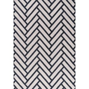 พรมปูพื้นทรงสี่เหลี่ยมผืนผ้าสีน้ำเงินลายเชฟรอน Netline Home Loft Chevron Blue Jute Rug-Classic สำหรับห้องนั่งเล่นและวัยรุ่น - Product Image 1