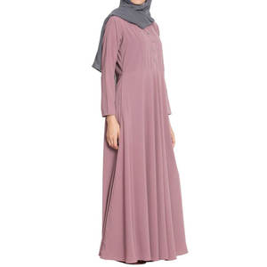 Abaya Islámica de Alta Calidad para Mujer, Tela Personalizada de Poliéster Transpirable, Manga Larga, Largo hasta el Tobillo, Abayas para Mujer al por Mayor - Product Image 3