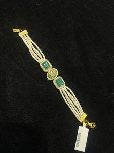 Bracelet enveloppant géométrique TISHYA DIAMOND pour femme, plaqué or, orné de cristaux et de perles imitation, avec pampilles, bijoux de mariage tendance - Product Image 3