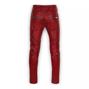 Pantalon en cuir pour hommes Vente en gros Pantalon de moto en cuir de vachette Pantalon en cuir véritable pour hommes de modèles OEM - Product Image 2