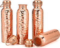 Bouteille d'eau réutilisable en cuivre martelé de 1000 ml, écologique, pour le camping, les voyages et le sport, prix abordable, Inde
