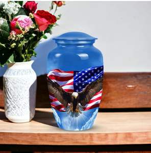 Urnas de cremación con bandera americana azul para cenizas de adultos, entierro para papá, urna para hombre y mujer, funeral para hombres y mujeres, urna conmemorativa, tamaño personalizado - Product Image 2