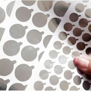 Autocollant en aluminium auto-adhésif imprimé argenté de qualité alimentaire découpé sur mesure par Sam Lan pour tubes cosmétiques et de dentifrice - Product Image 1