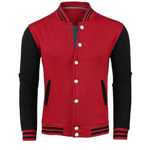 Veste de baseball varsity brodée à manches en cuir pour homme, style urbain, personnalisable, prix abordable 2026 - Product Image 1