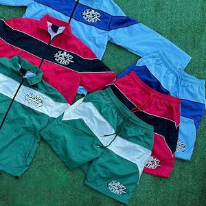 Cortavientos personalizado 100% Camisa estampada de algodón pantalones cortos de manga larga para hombres chándales casuales conjunto de tendencia transpirable - Product Image 6