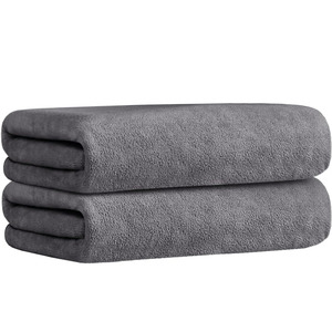 Luxe bleu marine 2-en-1 visage bain ensemble de serviettes de bain logo personnalisé 100% coton 2 pièces cheveux serviette fournisseur conception personnalisée - Product Image 2