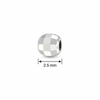 Perles découpées au laser de 2,5 mm, facettées, en argent sterling 925, pour la fabrication de bijoux, vente en gros