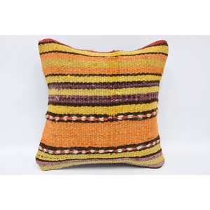 Coussin en laine multicolore Kantha Patchwork Coussin décoratif 12x12 pouces Tissé avec motif vintage - Product Image 1