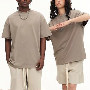 Camiseta de gran tamaño con logotipo personalizado de alta calidad para hombre 320 Gsm Heavyweight 100% Cotton Jersey Fabric Drop Shoulder 2025 T Shirt para hombre - Product Image 2