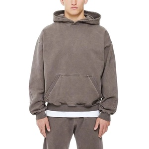 Sweat à capuche et pantalon de survêtement délavés à l'acide épais Survêtements délavés à l'acide unis Survêtements pour hommes - Product Image 6