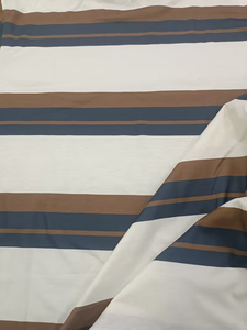 เสื้อยืดลายพิมพ์ดีไซน์ใหม่ AOP คุณภาพสูง สีน้ำเงินและสีน้ำตาลลายทาง เสื้อยืดผู้ชายจาก Lennox Fashion ผลิตในบังกลาเทศ - Product Image 6