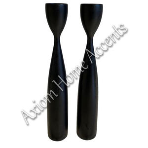 Ensemble de bougeoirs en aluminium exclusifs faits à la main respectueux de l'environnement Axiom Home Accents Table à manger chic Marbre conique décoratif - Product Image 1