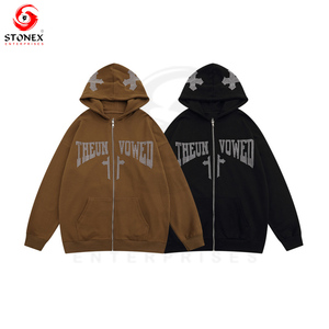 Fabricant pakistanais de sweats à capuche en polaire avec strass pour hommes, vente en gros, respirants, coupe-vent, personnalisables, en stock - Product Image 4