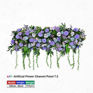Artificial Flower Factory EnchLavender Cascade anted Violet & Silver Sky Channel Panel Wisteria & Carnation Vine Row - Product Image 1