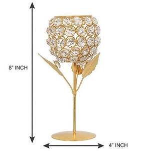 Porte-bougie en laiton rose pour la décoration de la maison et du bureau, pour les mariages, les fêtes et les événements, fabriqué en Inde, vente en gros - Product Image 5