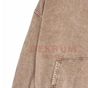 Nouveau sweat à capuche délavé pour homme, manches longues, respirant, mode hiver, fermeture éclair, fourniture ODM, couleur personnalisée, coton/polyester - Product Image 3