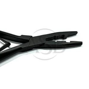 Alicates para extensión de cabello negro mate, venta al por mayor, Punta I de acero inoxidable de grado quirúrgico, juego de herramientas para extensión de cabello Nano y microperlas - Product Image 4