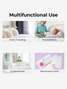 Drap de lit imperméable jetable confortable 100% coton avec taie d'oreiller Couverture de meubles d'hygiène pratique et sans tracas - Product Image 3