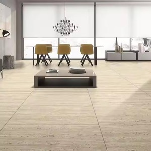 Rock Travertino กระเบื้องพอร์ซเลนเนื้อแข็งหลายสีทันสมัยขนาด600x1200มม. สไตล์ยุโรปกันลื่นกันไฟร์ฮอลล์อิฐผนังพื้นเซรามิก - Product Image 1