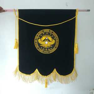 Supper chất lượng màu tím nhung biểu ngữ với máy thêu thư | trường biểu ngữ | biểu ngữ ngoài trời - Product Image 4