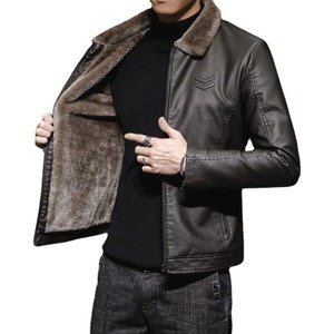 Veste en cuir de haute qualité pour hommes de couleur unie personnalisée OEM nouveau style Streetwear avec fermeture à glissière taille adulte pour l'hiver - Product Image 6