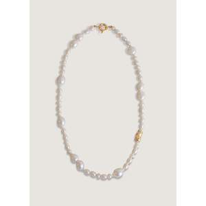Collar de Perlas Barrocas de Agua Dulce en Oro de 14K Lucy, Chapado en Rodio, con Diamantes Geométricos de Circonio, Oro Rosa, Cadenas Modernas de Estilo Cristiano - Product Image 1