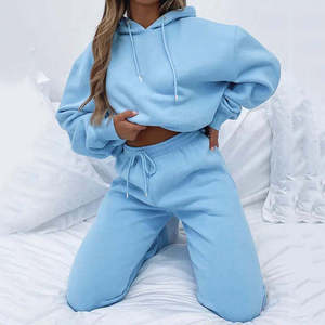 Conjunto Deportivo Personalizado para Mujer, Sudadera con Capucha Extra Grande y Pantalones Deportivos, Felpa de Algodón Premium, Estilo Casual, Marca Privada OEM - Product Image 4