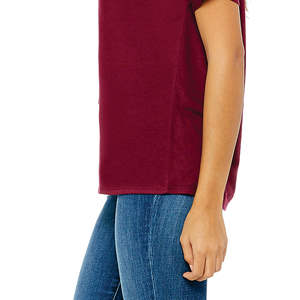 65% Poly 35% Viscose 32 simple 3.7 oz marron T-Shirt femme ample col en v avec fond incurvé subtil coton - Product Image 5