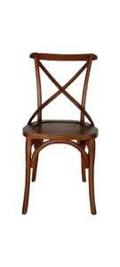 Chaise d'hôtel à dossier croisé en teck massif de luxe chaises à dossier croisé de mariage en bois location pour événements fête meubles de maison chaise de salle à manger - Product Image 2
