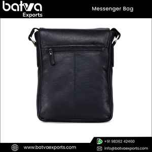 Bolsa de mensajero de cuero genuino de grano completo 100% elegante para hombre, calidad superior, decoración con logotipo personalizado, precio al por mayor - Product Image 3