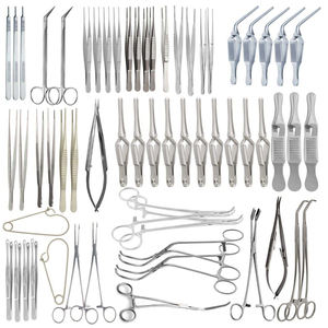 Alta calidad 62-PC Juego de cirugía vascular mayor Instrumentos manuales de plástico de titanio Marca CE Manual de germanio de acero inoxidable - Product Image 1