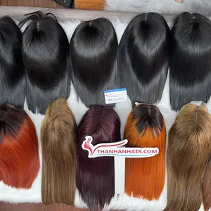 Preço de atacado peruca de cabelo humano vietnamita, peruca de cabelo liso super brilhante de melhor qualidade, extensões de cabelo com estoque grande