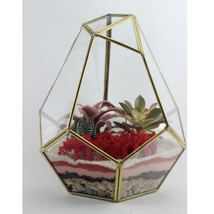 Terrarium en or standard de style unique fabriqué à la main de luxe de grande taille pour la décoration de la maison et la décoration de mariage - Product Image 4
