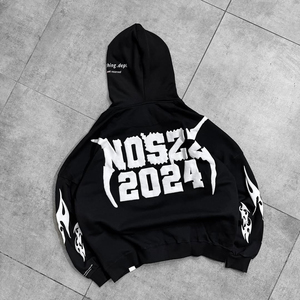 Nouveau survêtement d'hiver pour homme, broderie streetwear, logo personnalisé, coton et polyester, sweat-shirts surdimensionnés, pantalons de jogging - Product Image 1