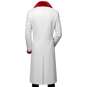 Chaqueta de Motociclista de Piel Blanca para Hombre de Alta Calidad, Transpirable, Impermeable, Abrigo Largo de Piel Tejida, Estilo Japonés Profesional - Product Image 5