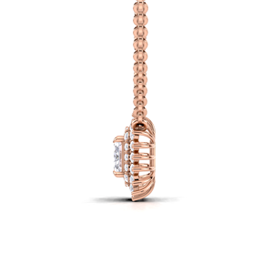 Colgante de Diamante Cultivado en Laboratorio con Certificación IGI, Corte Esmeralda, Doble Halo, en Oro Blanco/Amarillo y Rosa de 14K, Diseño de Racimo de Lujo - Product Image 2