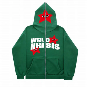 100% Cotton Fleece High Quality Customized Design Street Wear Zipper Unisex Men <b>Full</b> <b>Zip</b> <b>Up</b> <b>Hoodies</b> - Product Image 4