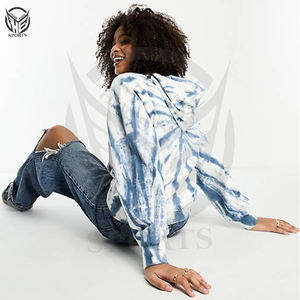 เสื้อมีฮู้ดสำหรับผู้หญิงผ้าคอตตอนย้อมสี100% ดีไซน์พรีเมียมปกเสื้อฮู้ดฤดูหนาวโลโก้ได้ตามต้องการ - Product Image 3