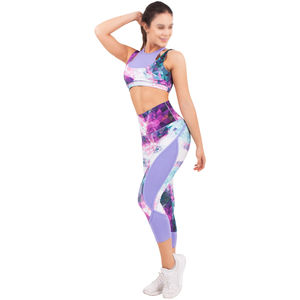 2025 logotipo personalizado de alta calidad pantalones de Yoga impresos sublimados mallas de mujer transpirables de cintura elástica de longitud completa - Product Image 4
