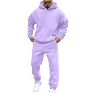 Sudadera con Capucha y Pantalones Deportivos de Felpa de Algodón de Alta Calidad para Hombre, Conjuntos Deportivos Holgados de Estilo Urbano para Invierno - Product Image 5