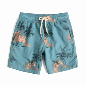 กางเกงขาสั้นแห้งเร็วใส่ได้ทั้งชายและหญิงป้องกันรังสียูวีสวมใส่สบายและทนทานวัสดุสำหรับชายหาดและฤดูร้อนลำลอง-กางเกงขาสั้นของผู้ชาย - Product Image 1