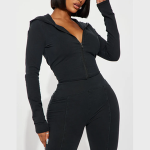 Lavage à l'acide femmes survêtement ensemble femmes Streetwear Vintage en détresse broderie éponge à capuche et pantalons de survêtement femmes survêtement ensemble - Product Image 6