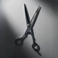 Ciseaux de barbier professionnels Juntetsu Mastersmith Cobalt courbés de 7 pouces, légers et tranchants, en acier inoxydable japonais 440C