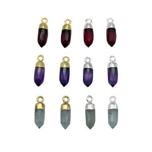 Colgante de punta de jaspe Dálmata, 5x13mm, plata de ley, piedra natal hecha a mano, abalorio de piedras preciosas, colgante pequeño para la fabricación de joyas - Product Image 3