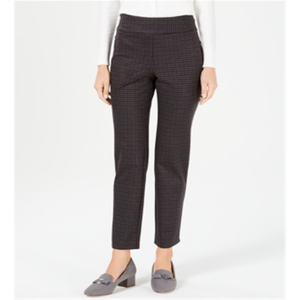 Pantaloni a sigaretta stampati da donna Charter Club, colore bordeaux, taglia 18, antipiega e traspiranti, con chiusura elastica a vita media - Product Image 1