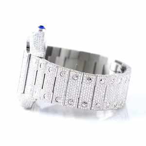 Haute Qualité Hip Hop Montre Glacé Cadran VVS Moissanite Diamant Acier Inoxydable Avec Date Valentine Cadeau Spécial Bijoux - Product Image 3