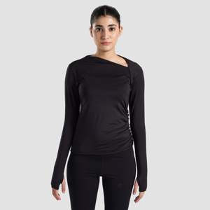 Sleek Black Ruche Yoga <b>Top</b> - Product Image 1