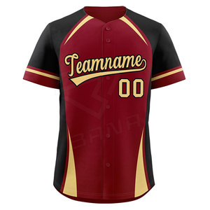 <b>High</b> Quality 100% Polyester Breathable Plus Size Baseball Jersey Customized Printed Logo Customized Team Name <b>Low</b> MOQ 20 Pieces - Product Image 1
