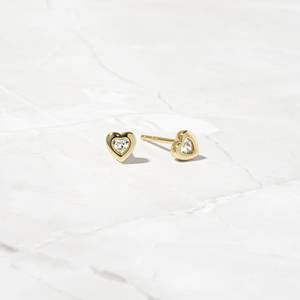 Magnifiques boucles d'oreilles en argent sterling 925 avec diamants CZ en forme de cœur, cadeaux de bijoux blancs excitants pour femmes et filles - Product Image 1